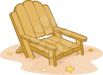 Illustration of a Chair by the Beach
