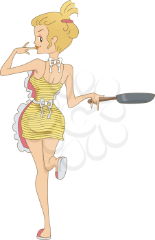 Header Illustration Featuring a Woman Cooking