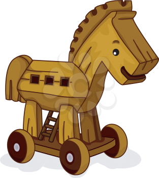 Illustration of a Wooden Horse Toy