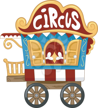 Illustration of a Circus Caravan