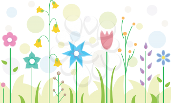 Background Illustration Featuring Colorful Flowers