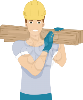 Illustration of a Man Doing Construction Work