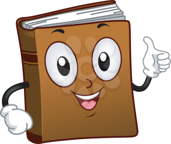 Illustration of a Book Mascot Giving a Thumbs Up