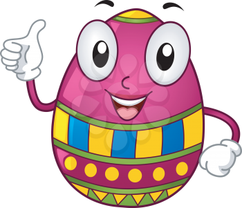 Illustration of an Easter Egg Mascot Giving a Thumbs Up