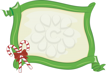 Royalty Free Clipart Image of a Candy Cane Frame