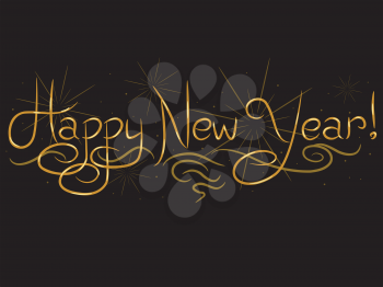 Royalty Free Clipart Image of a Happy New Year Greeting