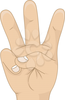 Royalty Free Clipart Image of Three Fingers
