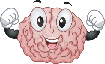 Illustration of Strong Brain Mascot
