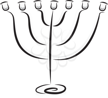 Illustration of a Candelabra in Black and White