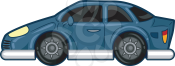 Illustration Featuring a Stylish Blue Car