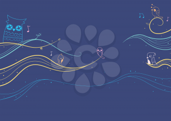 Illustration of a Colorful Abstract Banner Design Set Against a Bluish Background