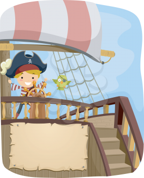 Banner Illustration with a Pirate Theme