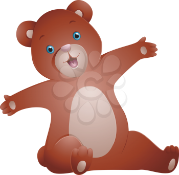Illustration of a Happy Bear with its Arms Opened Wide