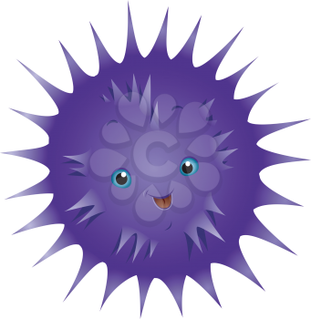 Illustration of a Cute Urchin Smiling Happily