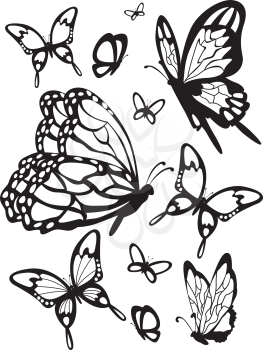 Illustration Featuring Ready to Use Stencils of Butterflies
