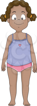 Illustration of an African-American Girl Wearing Female Undies