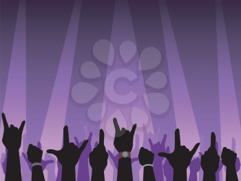 Illustration Featuring Hand Silhouettes at a Rock Concert