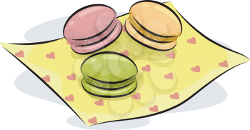 Illustration Featuring Colorful Macaroons