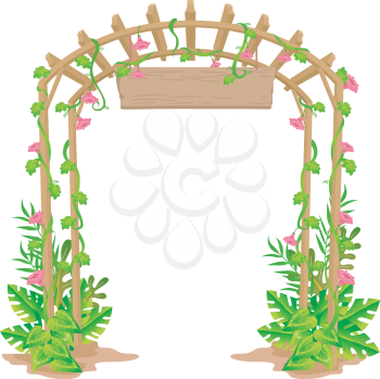 Illustration of a Trellis That Acts as a Welcome Arch