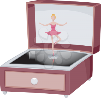Illustration Featuring a Music Box with a Dancing Ballerina