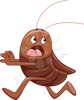 Illustration Featuring a Cockroach Running Away