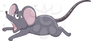 Illustration of a Rat Running Away