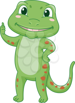 Illustration of a Gecko Doing a Thumbs Up
