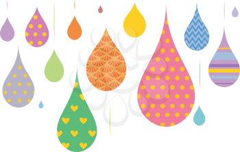 Illustration Featuring Droplets with Colorful Prints