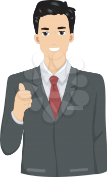 Illustration Featuring a Businessman Giving a Thumbs Up