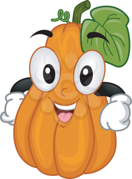 Mascot Illustration of a Squash With Its Hands on Its Hips