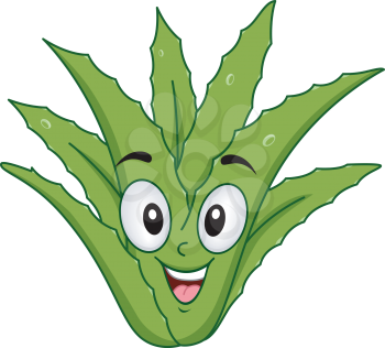 Mascot Illustration of an Aloe Vera Smiling Happily