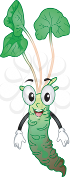 Mascot Illustration of a Happy and Healthy Looking Wasabi