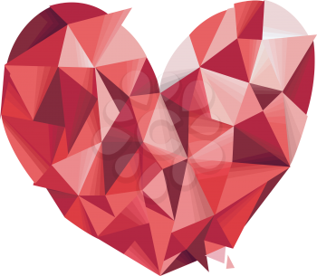 Illustration of Abstract Red Heart Geometric Design
