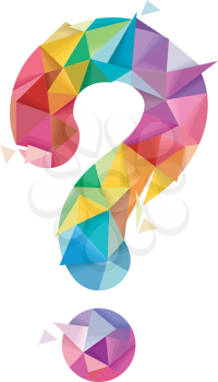 Illustration of a Colorful Abstract Question Mark Geometric Design