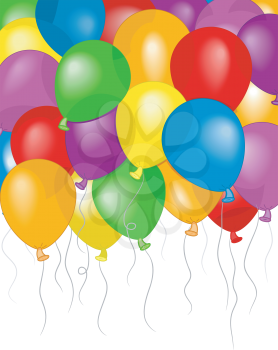 Background Illustration of Colorful Balloons Floating Freely