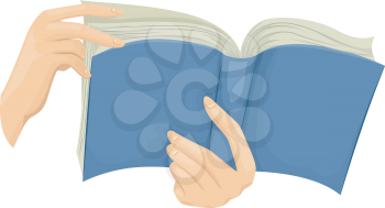 Cropped Illustration of a Hand Flipping Through the Pages of a Book