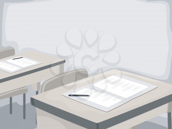 Illustration of a Table Set Up for Applicants Taking the Entrance Exam