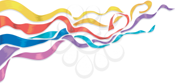 Background Illustration of Colorful Strips of Ribbon