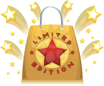 Illustration Featuring a Limited Edition Golden Shopping Bag