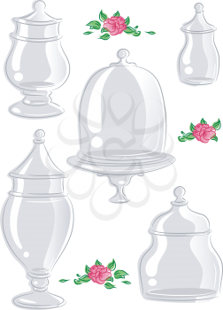 Illustration Featuring Glass Containers with Different Shapes