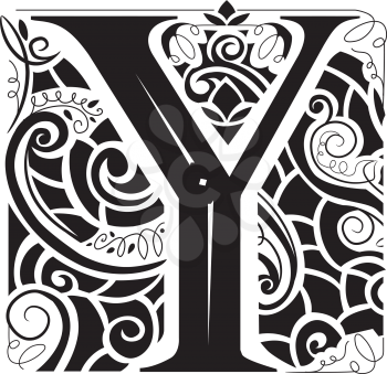 Illustration of a Vintage Monogram Featuring the Letter Y