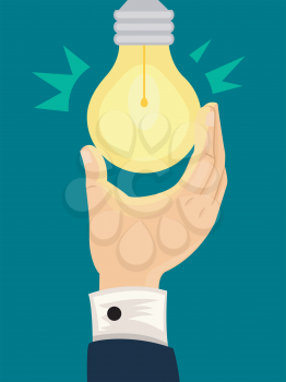 Illustration of a Light Bulb Lighting Up After Being Turned On