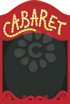 Frame Illustration Featuring a Red Box with the Word Cabaret Written Above It
