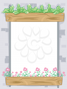 Frame Illustration Featuring a Window Supporting a Vertical Garden