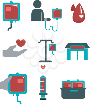 Flat Illustration Featuring Blood Donation Elements