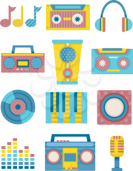 Flat Illustration Featuring Music Related Elements