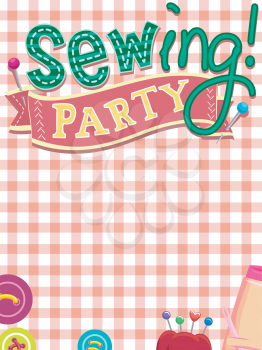 Ready to Print Invitation Card for a Sewing Party