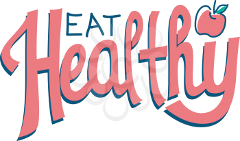 Typography Illustration Encouraging People to Eat Healthy