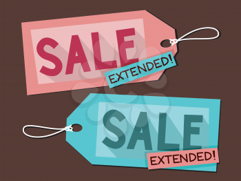 Illustration Featuring Price Tags with the Words Extended Sale Written on It