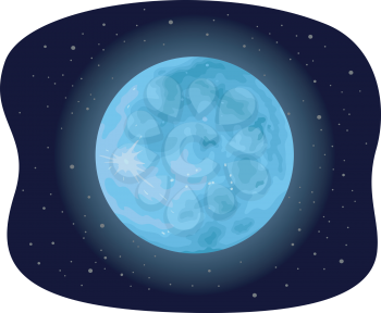 Illustration of a Blue Moon When the Moon Appears Blue or Bluish in Color